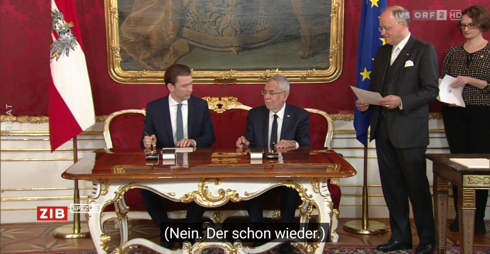 Regierungsantritt mit Telenovela-Dialogen untertitelt