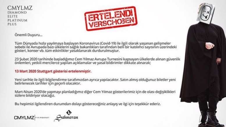 Cem Yılmaz Avrupa Turnesi İptal