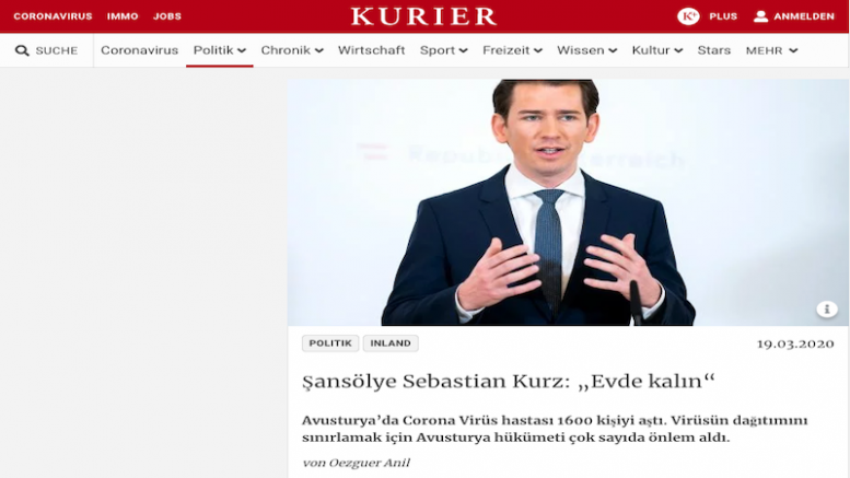 Kurier Gazetesinden Türkçe ve Sırpça Haber
