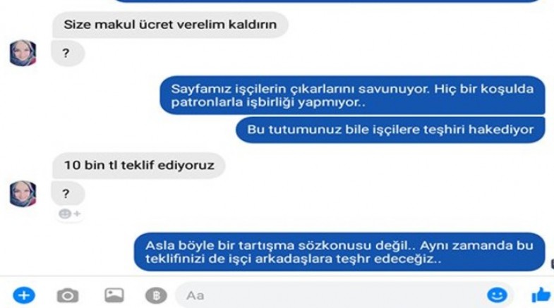 İşverenden İşçi Birliği’ne | 10 bin TL verelim paylaşımı kaldırın