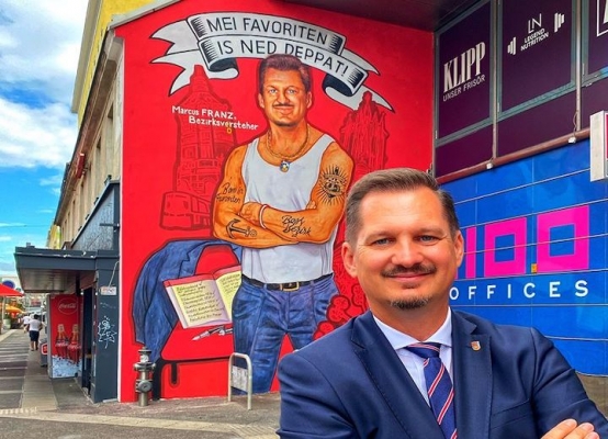 Viyana | Sokak Sanatçıları SPÖ’lü Adayın Resmini Duvara Çizdi
