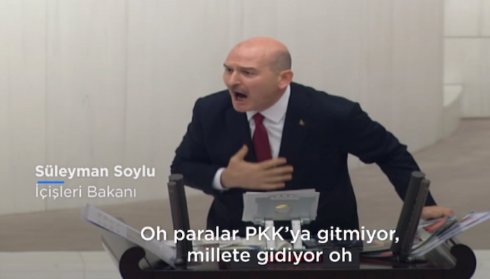 HDP’lilerle gerginlik yaşayan Soylu: Ohhh! paralar PKK’ya gitmiyor, millete gidiyor