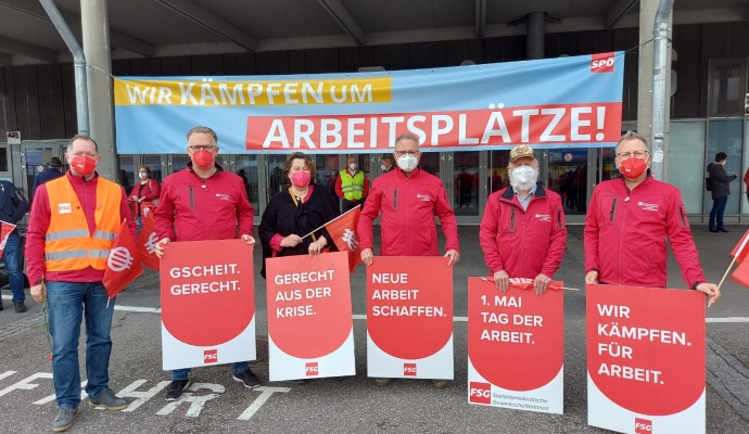 Oberösterreich | 1 Mayıs’ta MAN Fabrika İşçilerine Destek