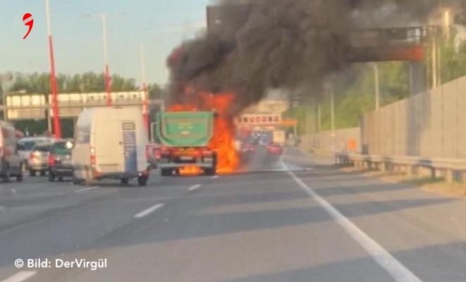 Viyana | A23 Otobanında Kamyon Alev Aldı