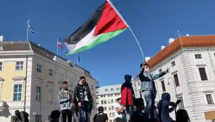 Yasaklanmasına Rağmen Viyana’nın Farklı Bölgelerinde Filistin’e Destek Gösterileri Devam Ediyor