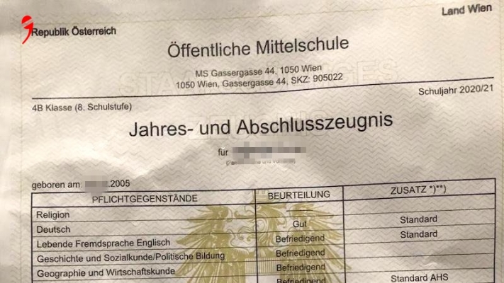 Doğu Avusturya’da 490.000 Öğrenci Bugün Karnelerini Aldı