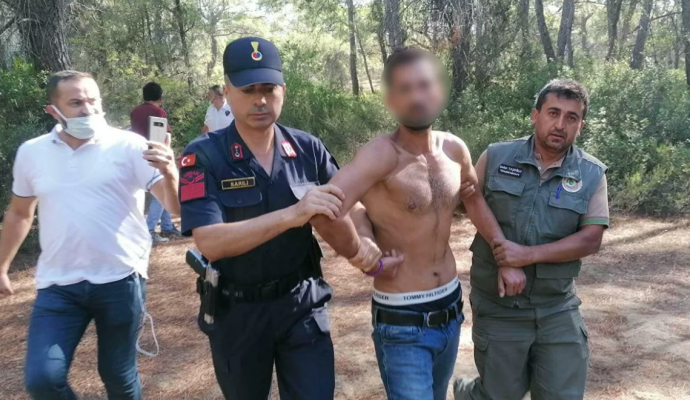 Ormanı Yakmaya Çalışan Bir Kişi Suçüstü Yakalandı