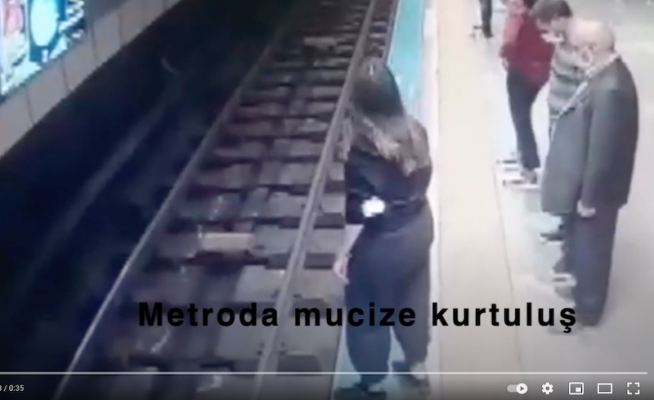 Metronun altına atlayan genç kız yürüyerek çıktı