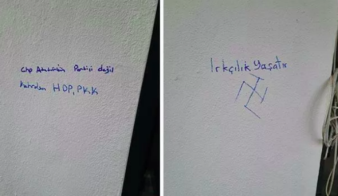 CHP İzmir il binasına ‘gamalı haç’ çizildi