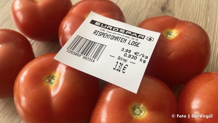Yedi tane domates 3,31 Euro