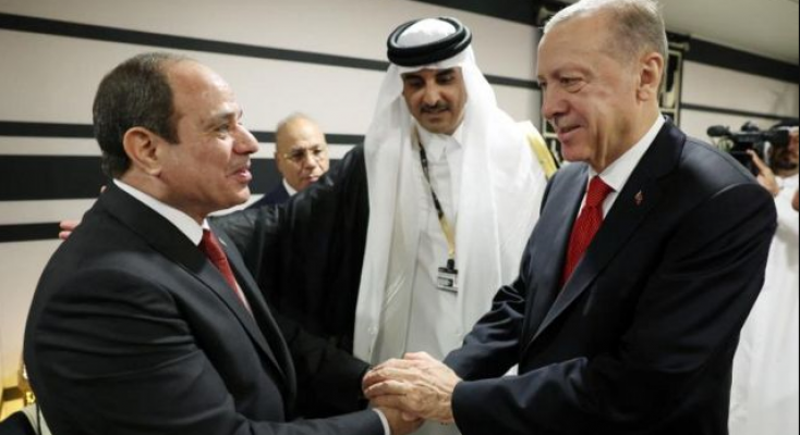 Erdoğan, Sisi’yle selamlaşıp tokalaştı
