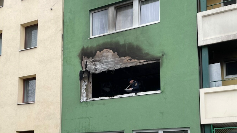 Viyana’da tüp patlaması sonucu, dairenin penceresi yerinden fırladı