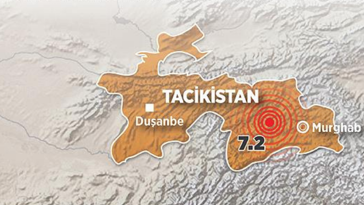 Tacikistan’da 7,2 büyüklüğünde deprem