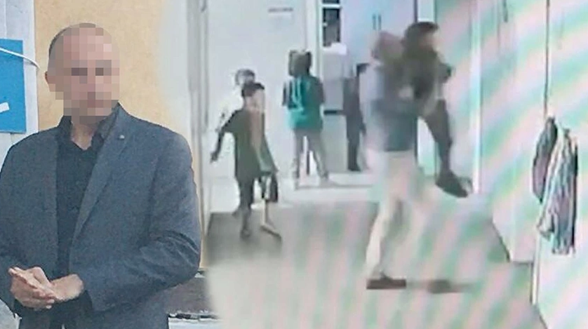 Altı yaşındaki öğrenciyi, bir buçuk metre yükseklikten beton zemine fırlattı
