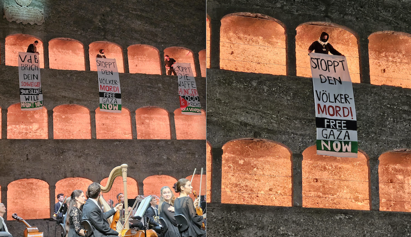 Salzburg Festivali Açılışında Filistin Protestosu