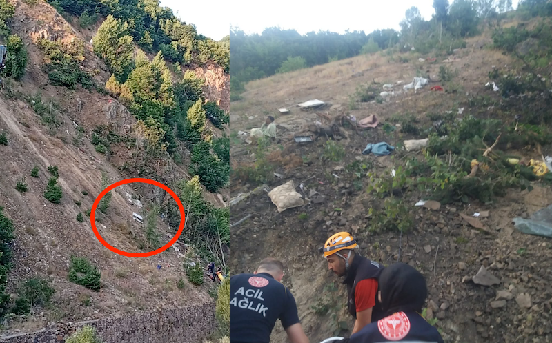 İşçileri taşıyan minibüs uçuruma yuvarlandı | 3 ölü, 18 yaralı